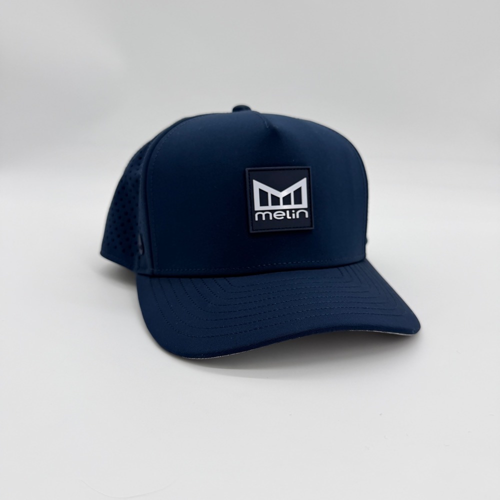 Melin Odyssey Hydro Hat Classic Navy Blue Polyester Spandex Performance Snapback